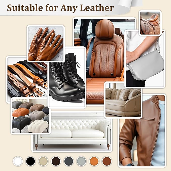 2025 New Advanced Leather Recoloring Balm,Gray Leather Repair Kit for Furniture,Leather Dye Filler,Couch Paint and Repair,Leather Color Restorer for Couches,Leather Scratch Remover for Car Interior