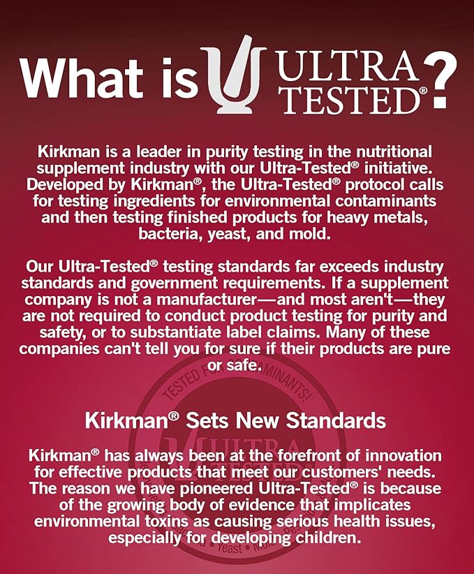 Kirkman – Purest Calcium with Vitamin D-3 –– 454 gm– 16 oz Powder - Unflavored - Hypoallergenic –– Minerals –– Gluten & Casein Free –– Tested for More Than 950 Environmental Contaminants