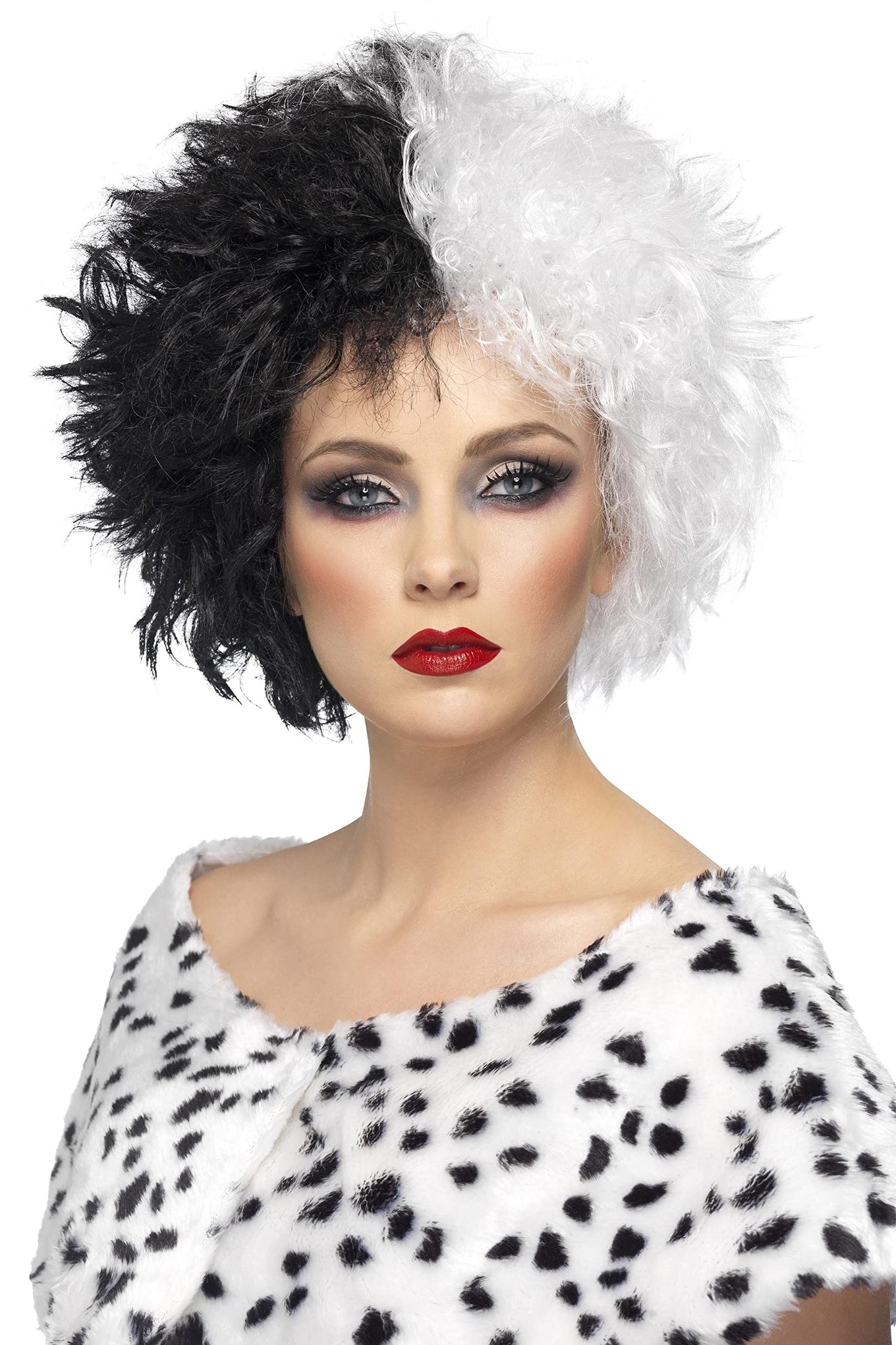 Smiffys Womens Evil Madame Costume Wig, Black & White, One Size Us