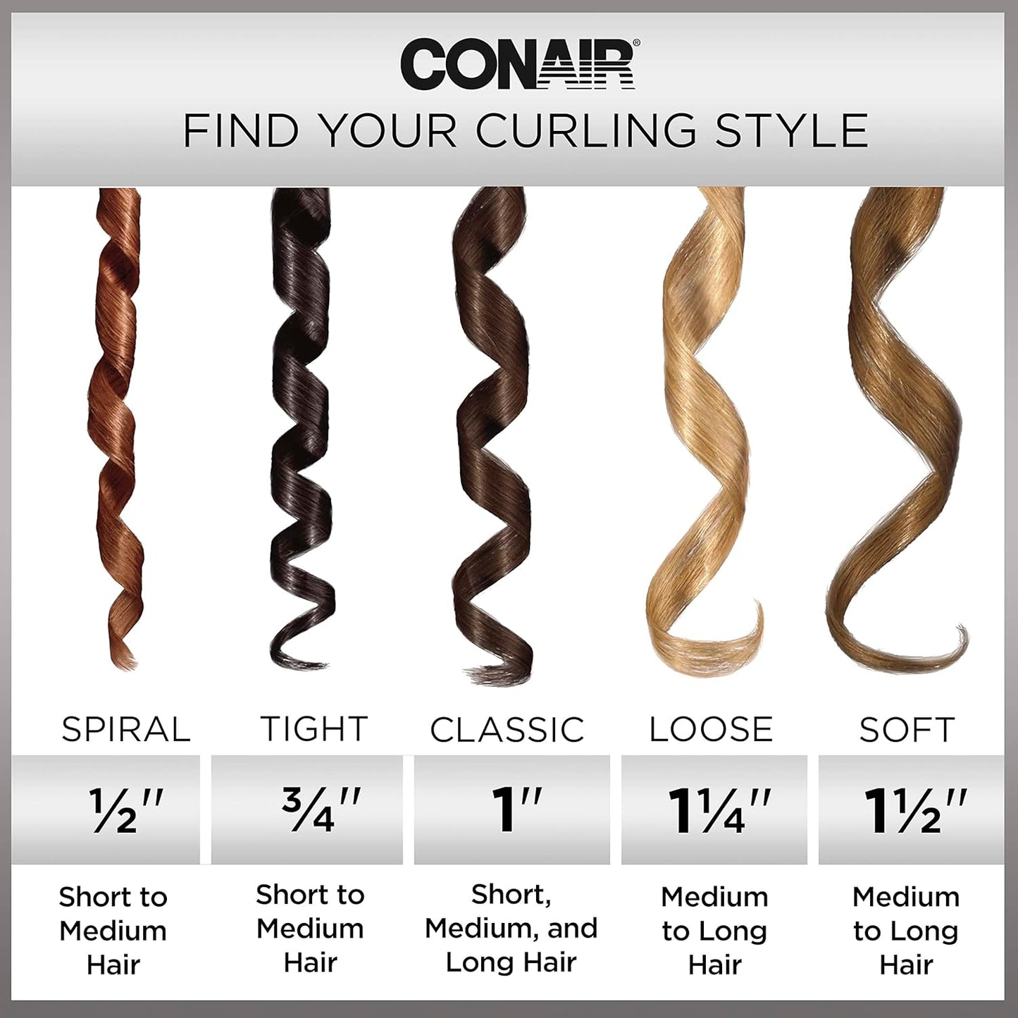 Conair Double Ceramic 1-Inch Curling Iron | Classic Curls | White/Rose Gold