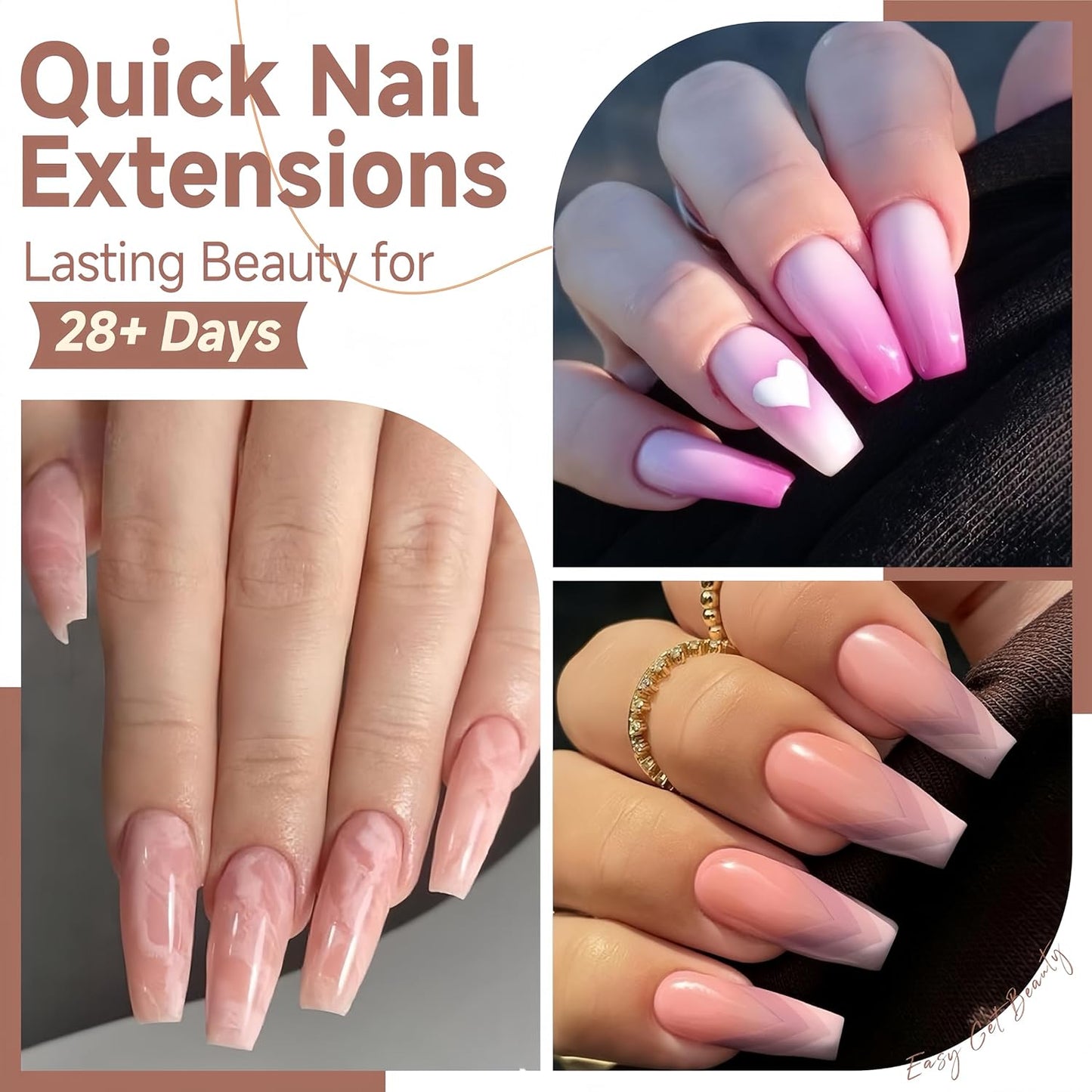 UNA GELLA Square Toe Nail Tips | 504 Pcs Soft Gel Full Cover | DIY Pedicure