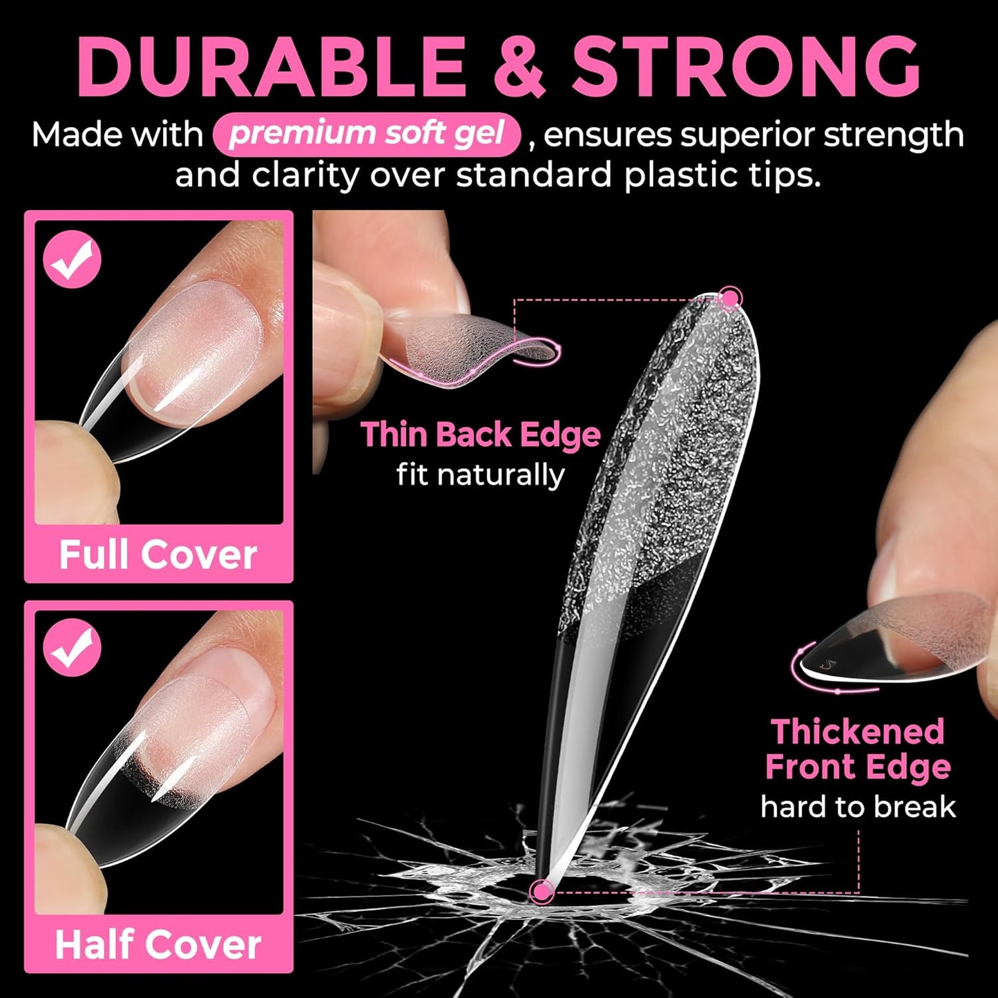 Solid Nail Glue Gel – 15ml Super Strong Adhesive for Acrylic & Press-On Nails
