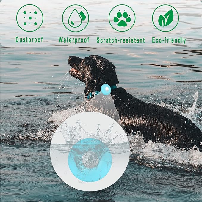 Airtag Holder for Dog Collar, Cibaabo Silicone Air Tag Case Cover Compatible with Apple Airtags for 0.8-1.2inch Cat Pet Collar Harness Loop