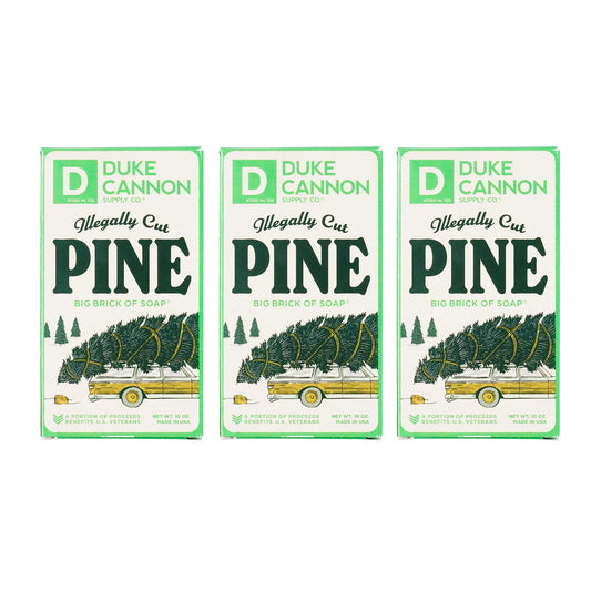 Duke Cannon Supply Co. Big Brick Of Soap Bar For Men Holiday Edition Illegally Cut Pine (Fresh Split Pine Scent) Multi-Pack- Sup