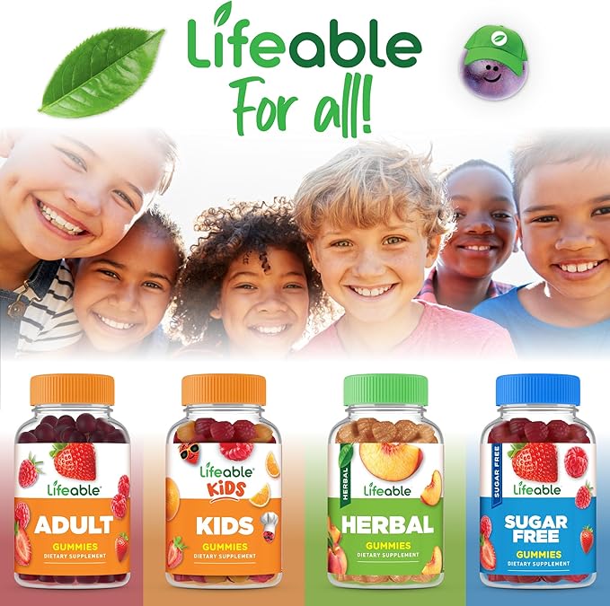 Lifeable Kids Vitamin D Gummies | Vitamin D3 1000iu | Great Tasting Vitamin D3 Gummies | D3 Vitamin for Strong Healthy Bones and Immune Support | Vitamin D for Kids, Boys, Girls | 90 Gummies