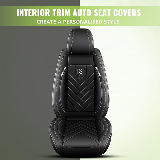 AOMSAZTO Front Seat Covers for Car Fit for Acura RDX 2007-2026: Premium Seat Covers Waterproof Leather Automotive Seat Cushion Protector Compatible with Airbag(2PCS Front,Black)