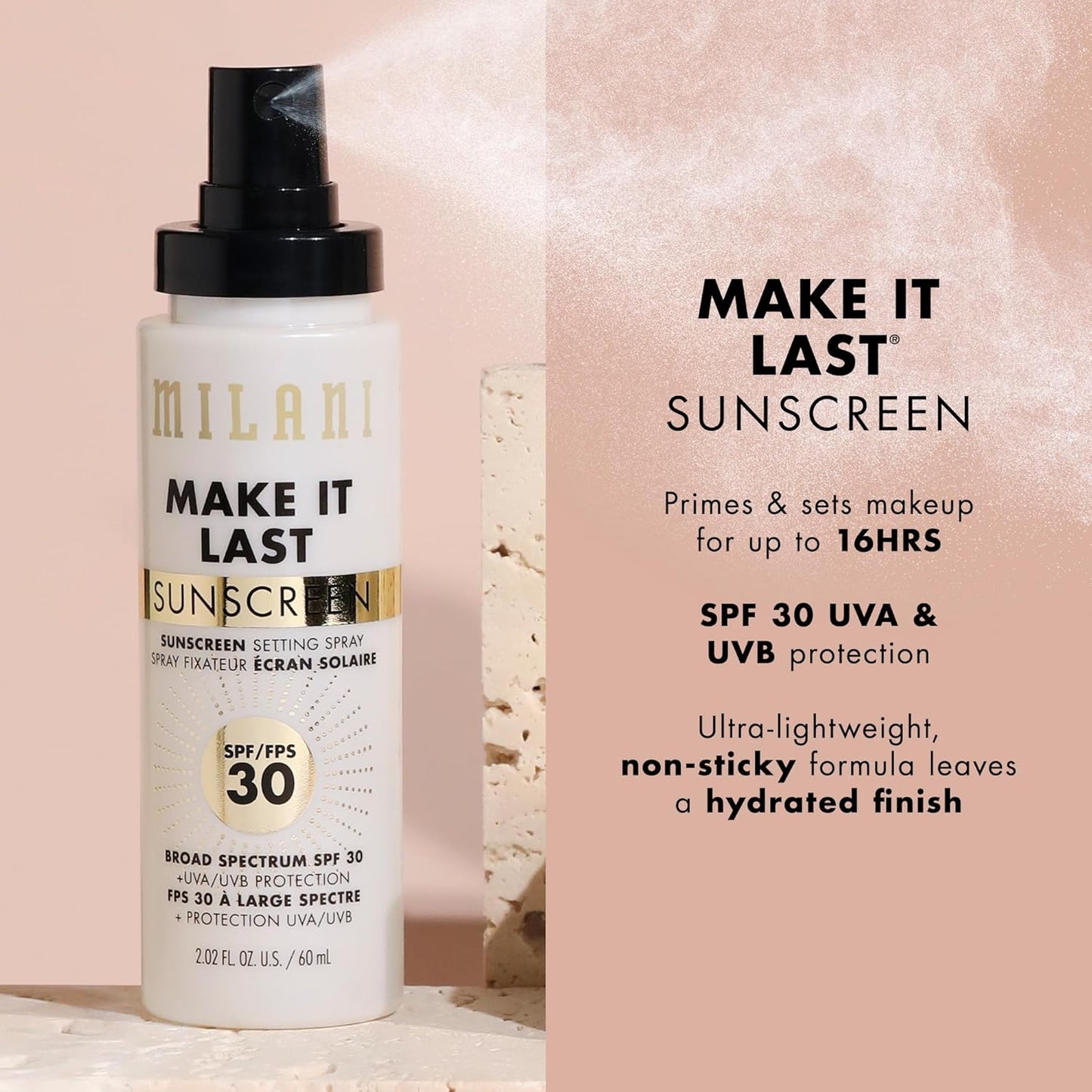 Milani Make It Dewy Setting Spray | 3-in-1 Hydrating & Illuminating Formula