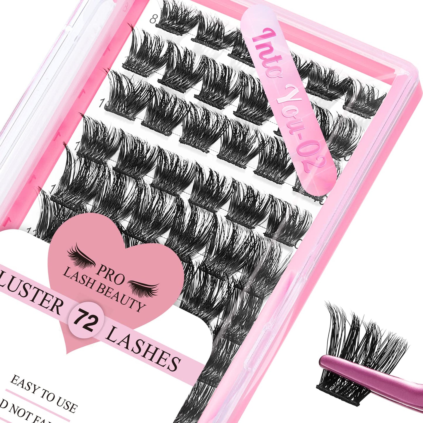 Lash Clusters, 72 Pcs Individual Cluster Lashes Diy Lash Extension Eyelash Clusters Volume Wispy Lashes Super Thin Band Reusable