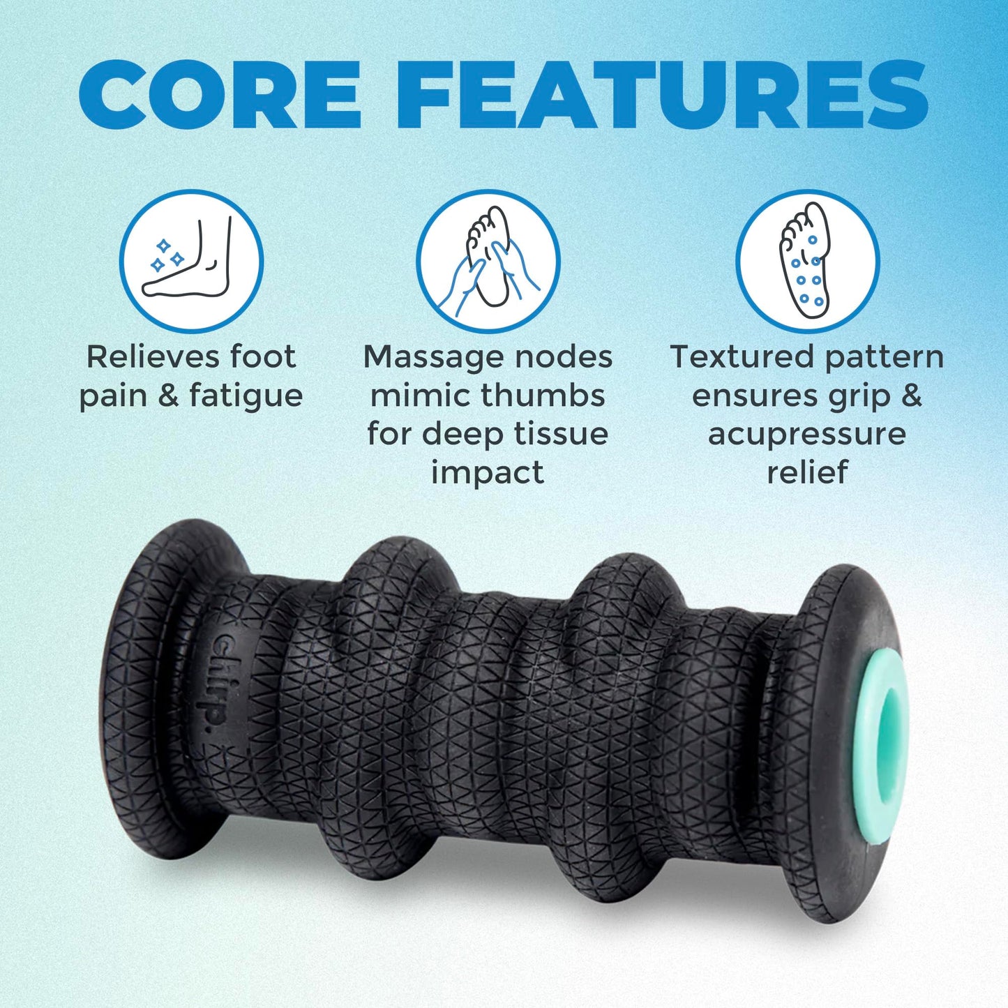 Chirp Wheel XR Massage Roller for Neck & Headache Relief – Rejuvenate Body, Spinal Care & Tension Through Thumb Pressure Release | High-Density Foam for Physical Therapy, 500lbs Capacity, 4" Mint
