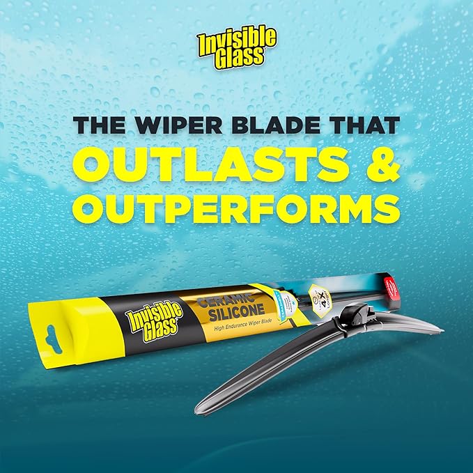 Invisible Glass CSB24 Ceramic Silicone 24" Premium All-Season Windshield Wiper Blade – Automotive Replacement Beam Blade with HydroGuard Water Repellent Coating for Quiet, Streak-Free Performance