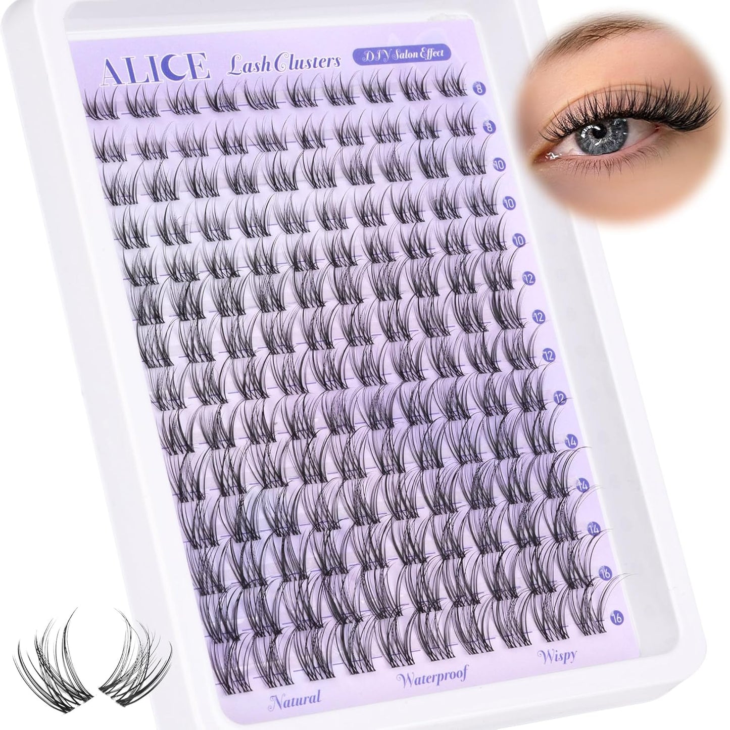 Natural Wispy Lash Extension Kit | 140pcs Clear Band Cluster Lashes for DIY