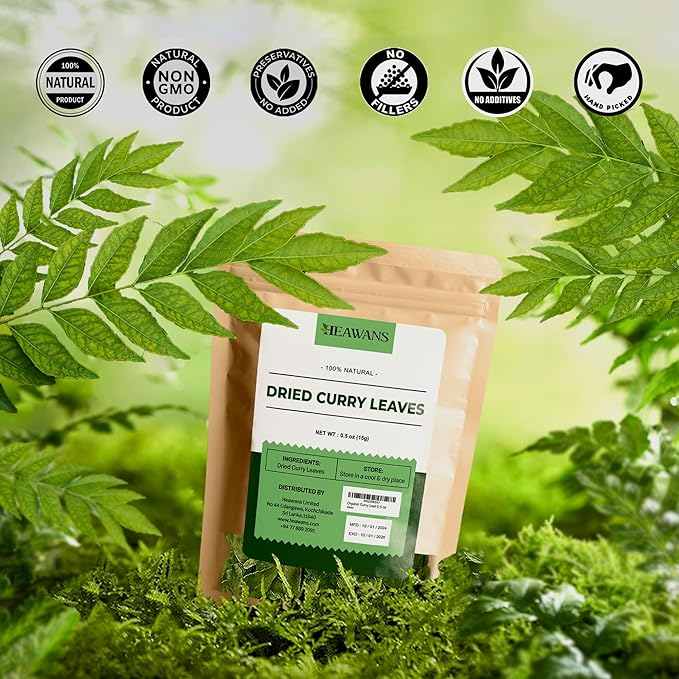 Organic premium grade air dried curry leaves ( not broken or crushed )
