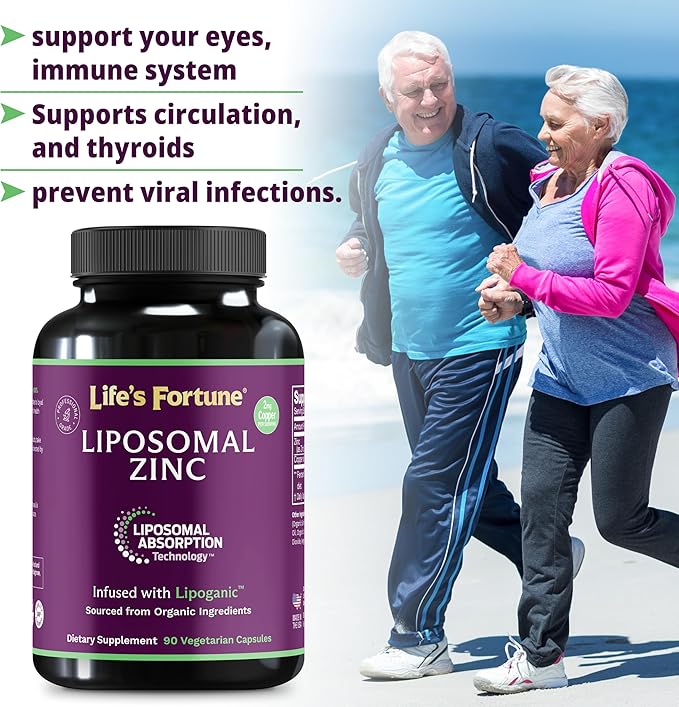 Liposomal Zinc Supplement 50mg with Copper, Immune Support, Metabolism, and Skin Health | High Potency Pure Zinc Citrate Vitamins for Adults | Powerful Herbal Antioxidant | 90 Capsules