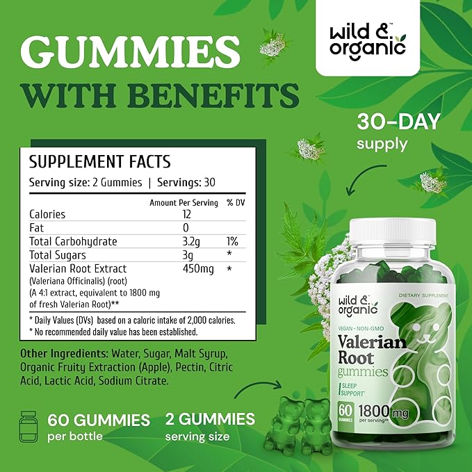 Wild & Organic Calm & Mood Gummies & Valerian Root Gummies