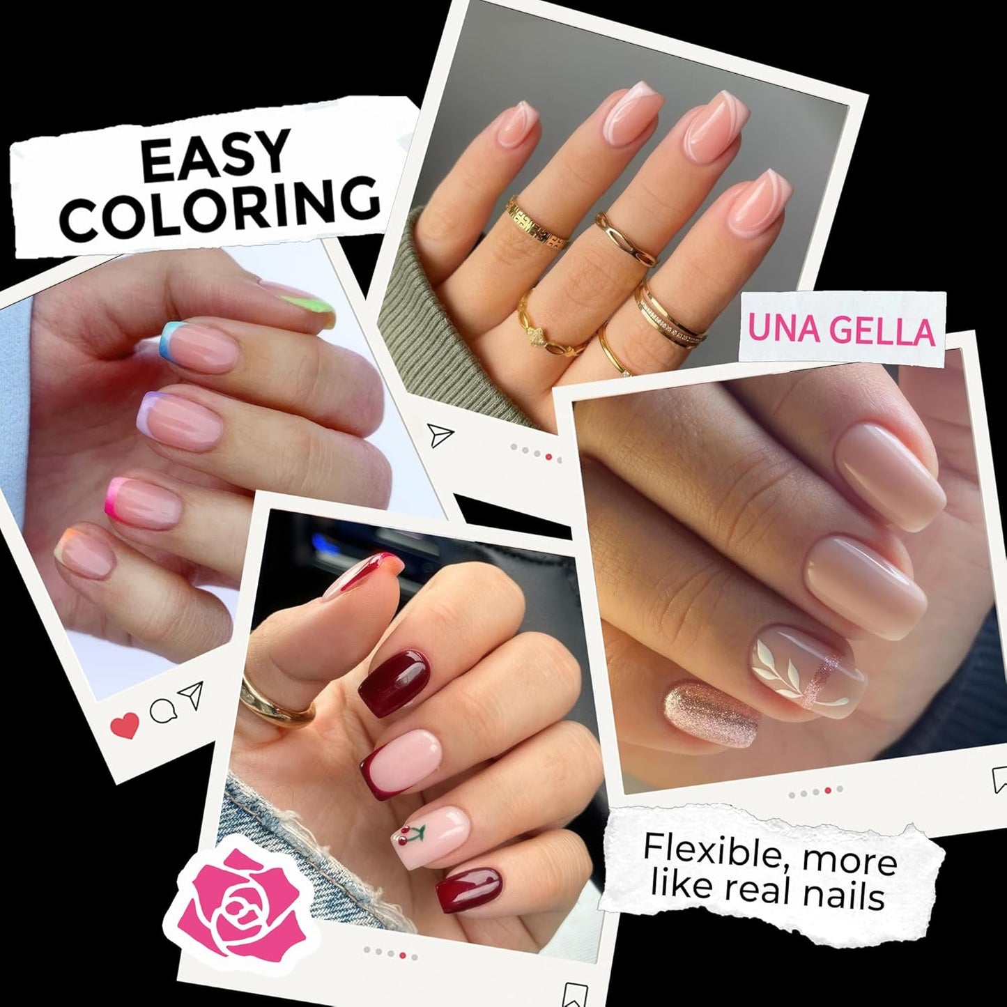 Extra Short Square Fake Nails | 216pcs Gel Tips | Full Cover Acrylic for DIY