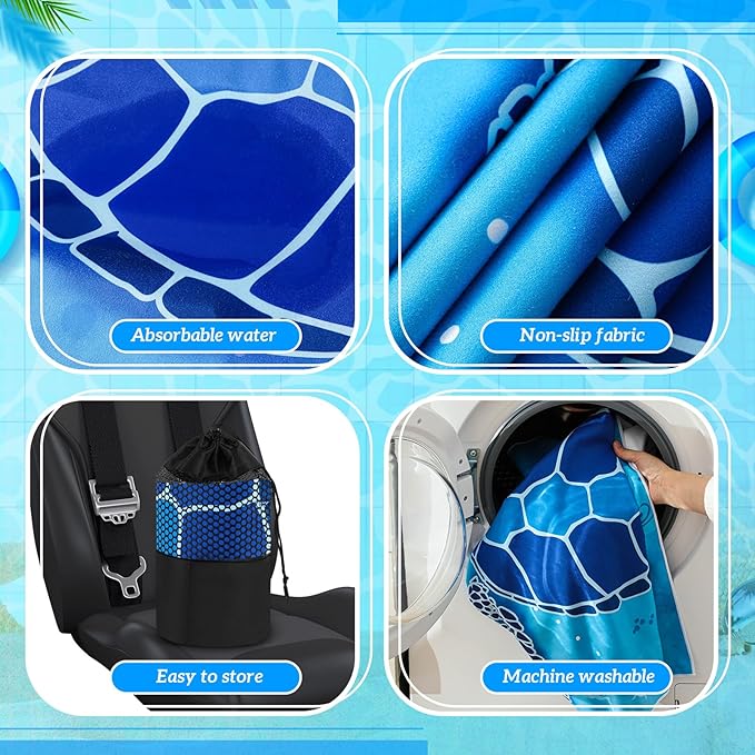 Car Seat Towel Covers with Storage Bag Seat Post Workout Sweat Cover Washable Non Slip for Car Towel for Dog Pet Workout Outdoor Sport Activities(Sea Turtles)