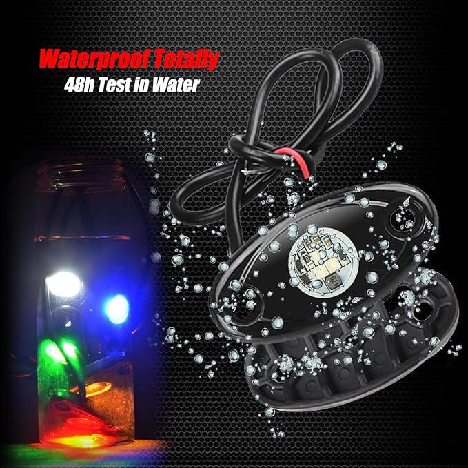 2 Pods LED Rock Lights, Ampper Waterproof LED Neon Underglow Light for Car Truck ATV UTV SUV Offroad Boat Underbody Glow Trail Rig Lamp (White)