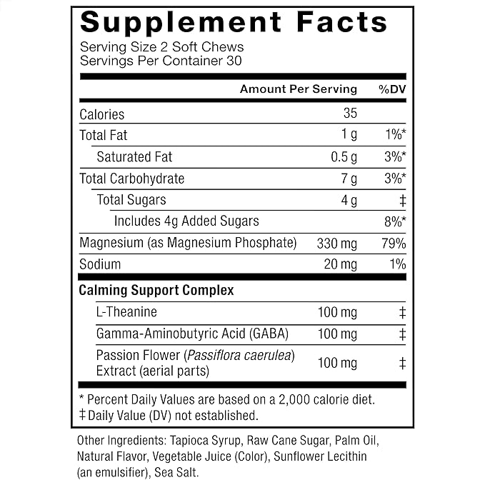 Force Factor Ultimate Magnesium Supplement, Magnesium for Stress Relief, Calm, and Relaxation, Magnesium Chewable, Vegan, Gluten Free, & Non-GMO, Orange Creamsicle Flavor, 60 Soft Chews