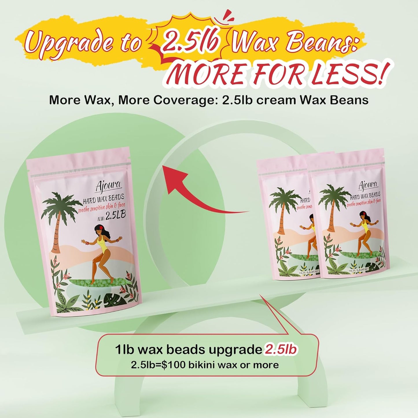 Chamomile Hard Wax Beads – 1Lb Hair Removal Wax for Full Body | Home Refill