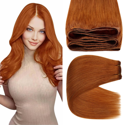Sunny 22Inch Weft Hair Extensions Human Hair Copper Sew In Hair Extensions Real Human Hair Long Hair Weft Extensions Copper Sew