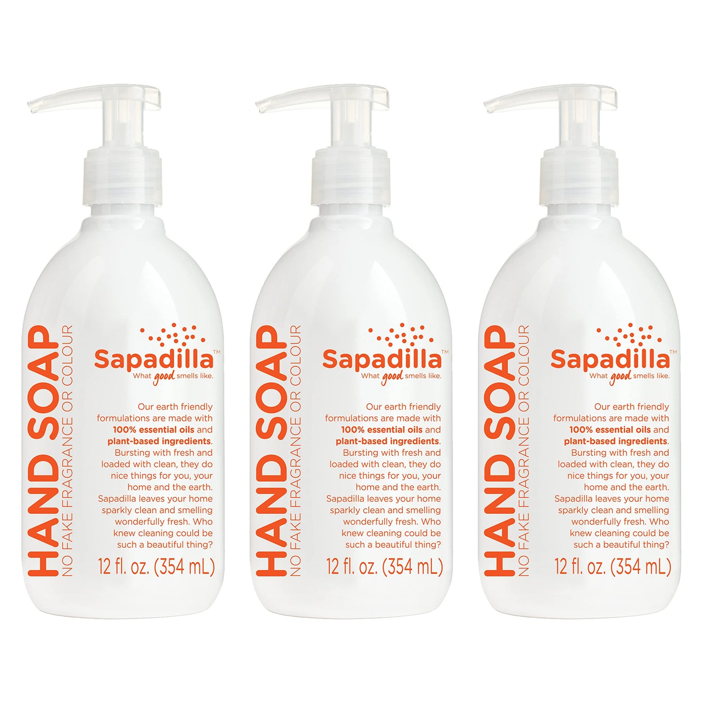 Sapadilla Liquid Hand Soap - Grapefruit + Bergamot - Made With 100% Pure Essential Oil Blends, Cleansing & Moisturizing, Aromati
