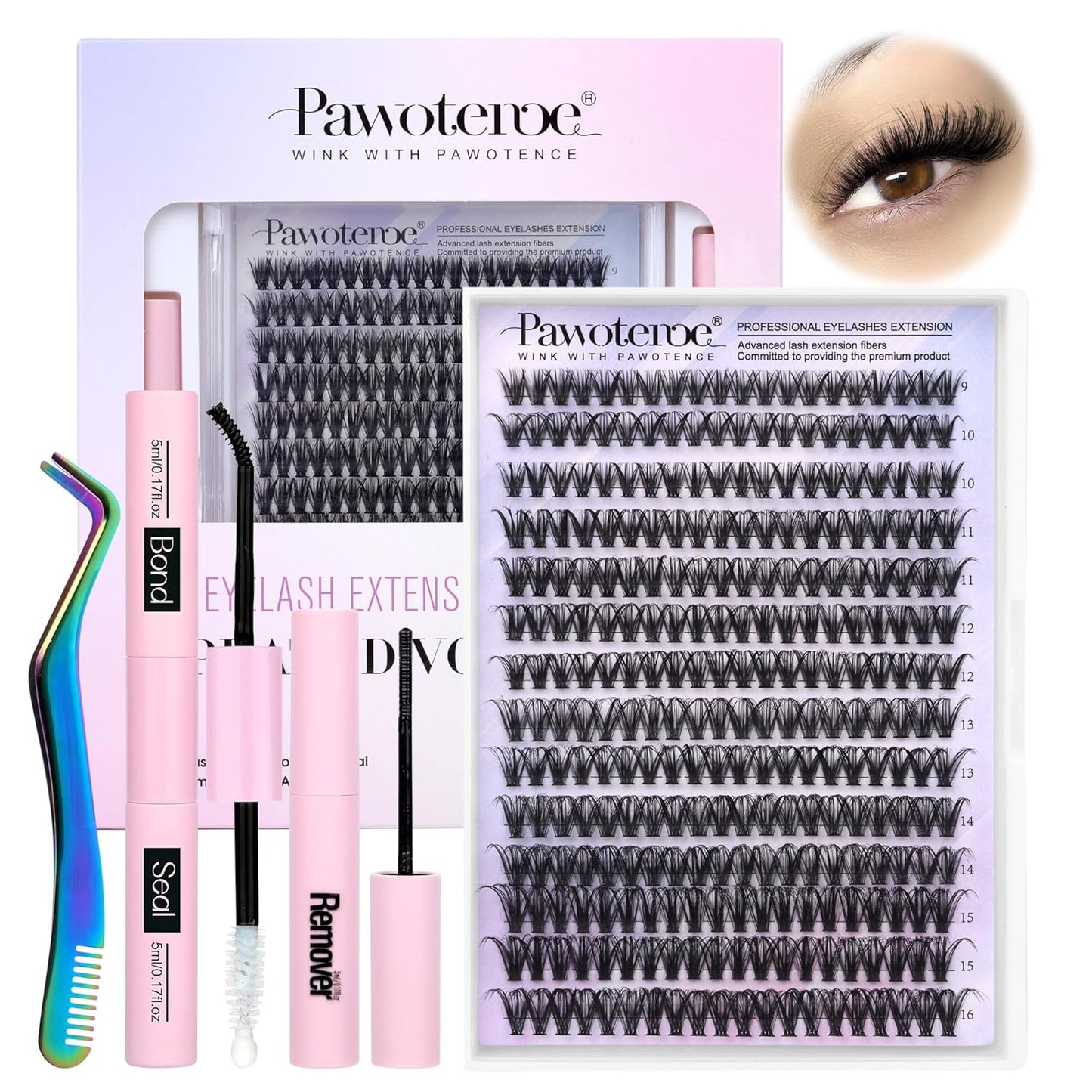 80D Mink Lash Clusters | 240pcs Individual Eyelash Extensions 10-20mm
