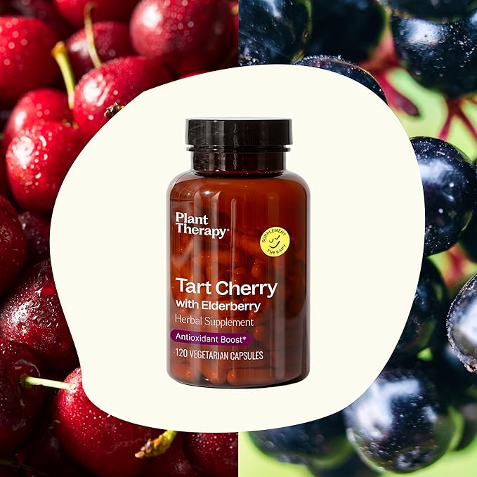 3-in-1 Hair, Skin, Nails Herbal Supplement Capsules with Tart Cherry and Elderberry Herbal Supplement Capsules