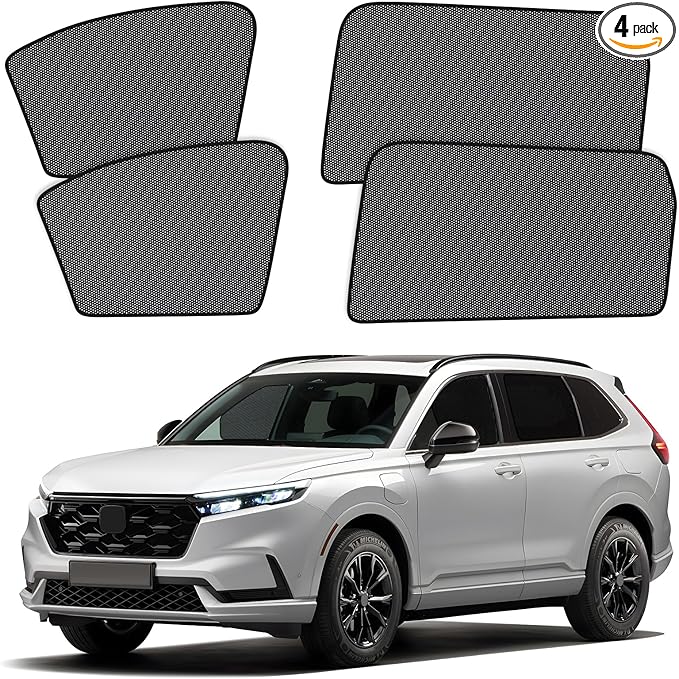 XCBYT 4 Pack 2023-2024 Honda CRV Window Shades with Breathable Mesh Window Covers 99% Sun UV Blackout Keeps Cool Car Privacy Curtains for Breastfeeding, Napping, Dressing, Camping