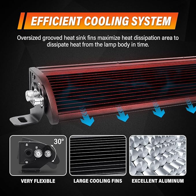 AUXTINGS 54 inch Single Row Dual Color LED Light Bar 300W Off Road Light Bar White Amber Combo LED Work Light Truck UTV 4x4 Cars SUVs ATVs Boats Fog Driving Light with Wiring Harness kit