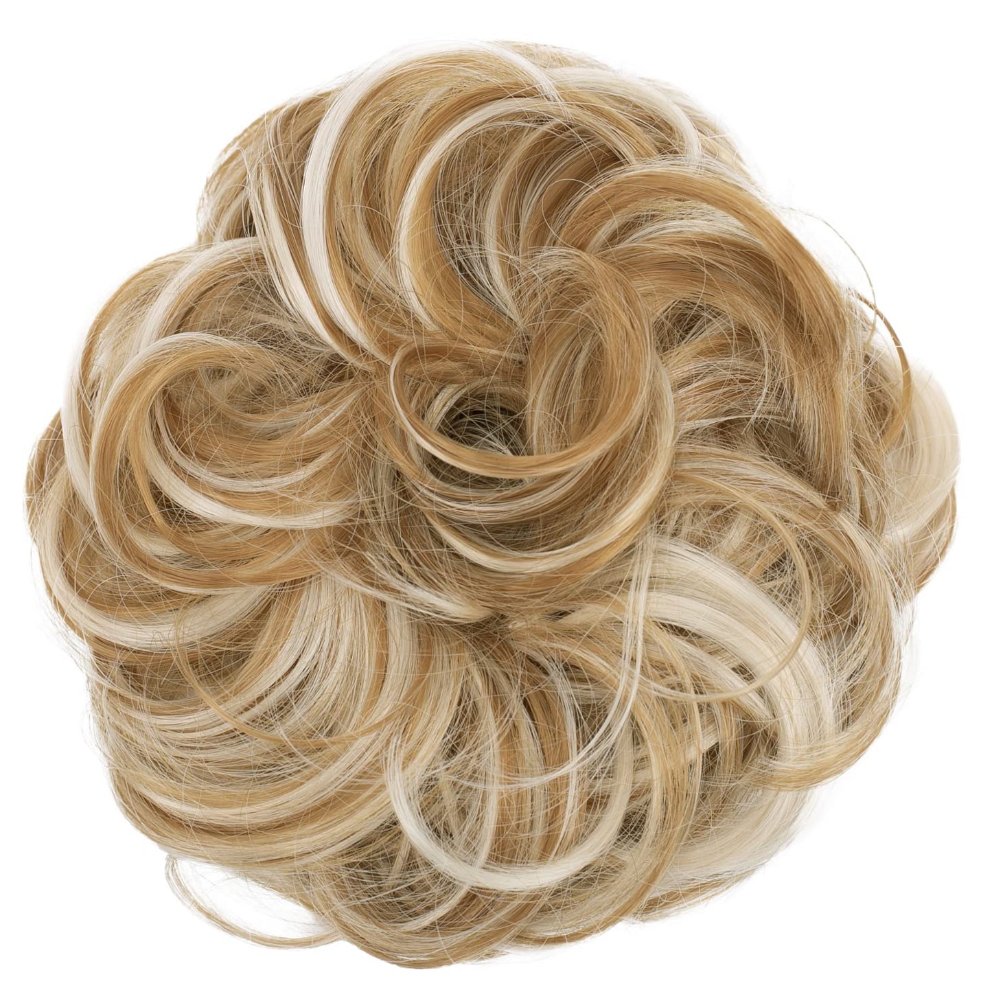 Caisha Messy Scrunchie Bun Voluminous Wavy Hairpiece Heat-Resistant Synthetic Fibres Strawberry Blonde Mix G36A