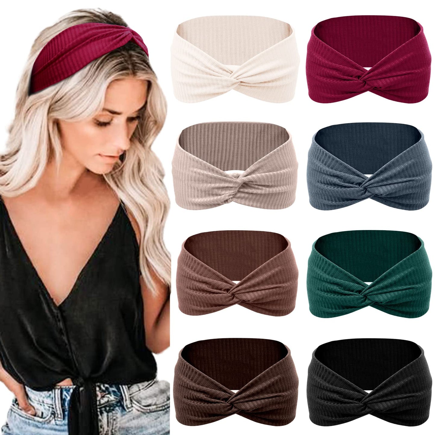 Tobeffect Headbands For Women Non Slip For Short Hair. Yoga Workout Running Sport Elastic Hair Bands For Women'S Hair Twist Turb
