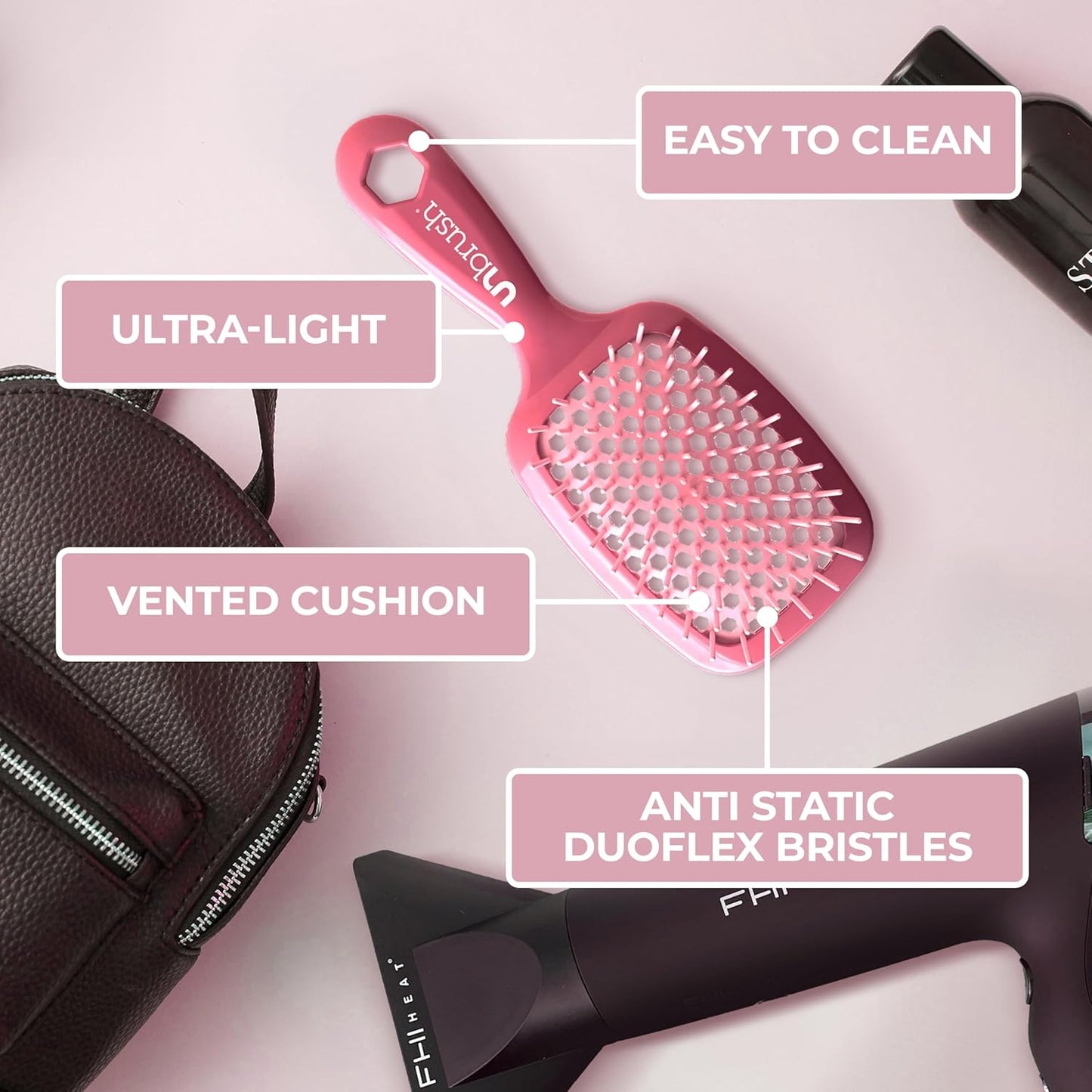 FHI Heat UNbrush Detangling Brush | Pain-Free for All Hair Types | Lightweight & Anti-Static
