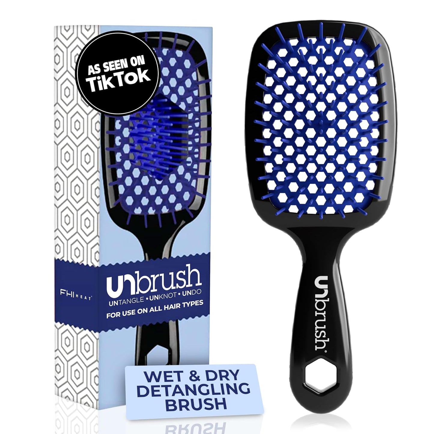 FHI Heat UNbrush Detangling Brush | Pain-Free for All Hair Types | Lightweight & Anti-Static