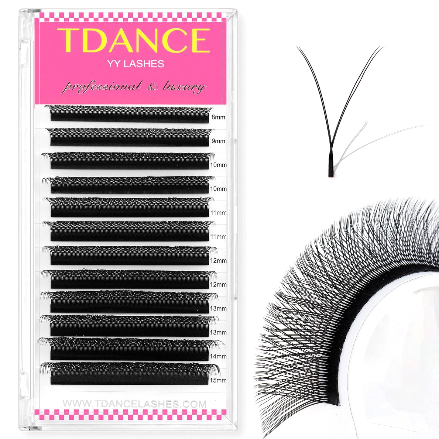 Tdance Yy Lash Extensions C Curl 0.05Mm Thickness Volume Extension 4D Fans 8-15Mm Yy Lashes Long Lasting Easy Application Lashes