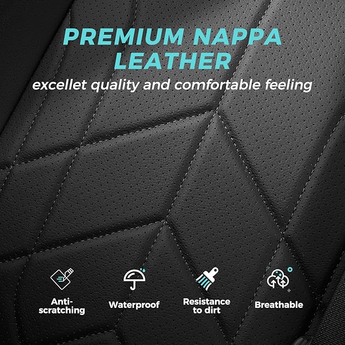 for Toyota RAV4 Seat Covers 2019 2020 2021 2022 2023 2024 2025 RAV 4 LE XLE Limited XLE Premium (Gas not for Hybrid) - Custom Leather Car Seat Covers Full Set - Black