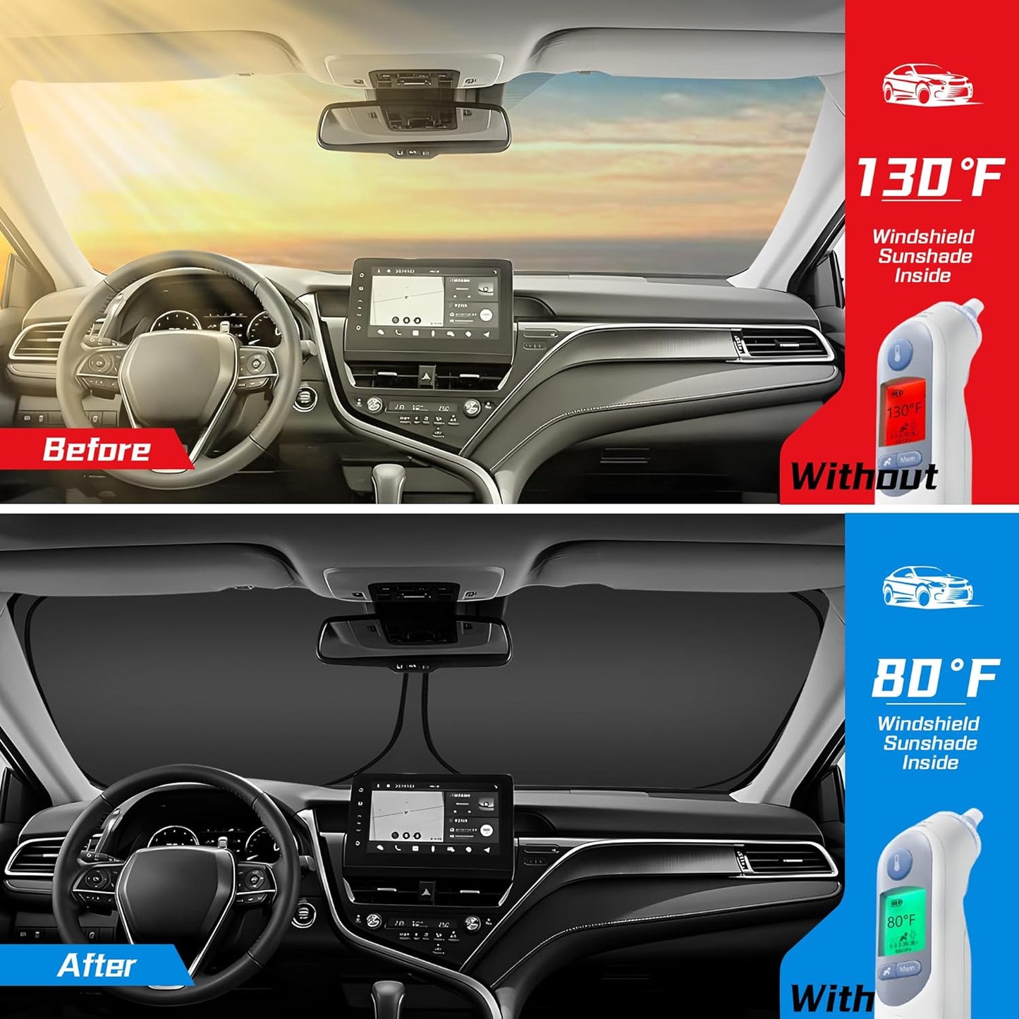 ARISMOTOR Windshield Sun Shade for Kia Sportage NQ5 2023-2025, Custom Fit Foldable Front Window Sunshade Sun Visor Protector, Block UV Rays Keep Your Car Cooler
