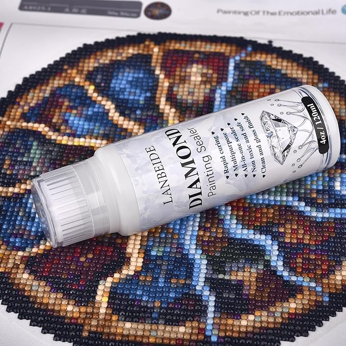 LANBEIDE 2 Pack 240ML Diamond Painting Sealer, 5D Diamond Painting Art Glue Permanent Hold & Shine Effect Sealer for Diamond Painting and Puzzles