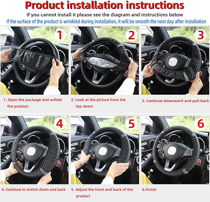 Bling Car Steering Wheel Cover, 15 Inch Rhinestones Soft Leather Elastic Steering Wheel Protector, Sparkly Crystal Diamond for Women Girls, Car Interior Accessories for Most Cars (Grey)