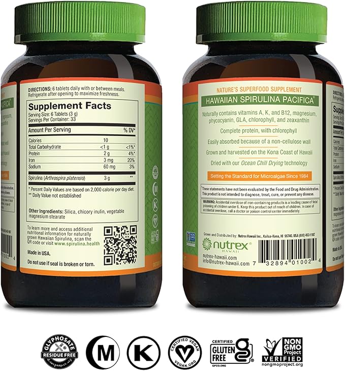 Nutrex BioAstin Astaxanthin 12mg 50 Softgels + Pure Hawaiian Spirulina 500 mg Tablets 200 Count | Bundle