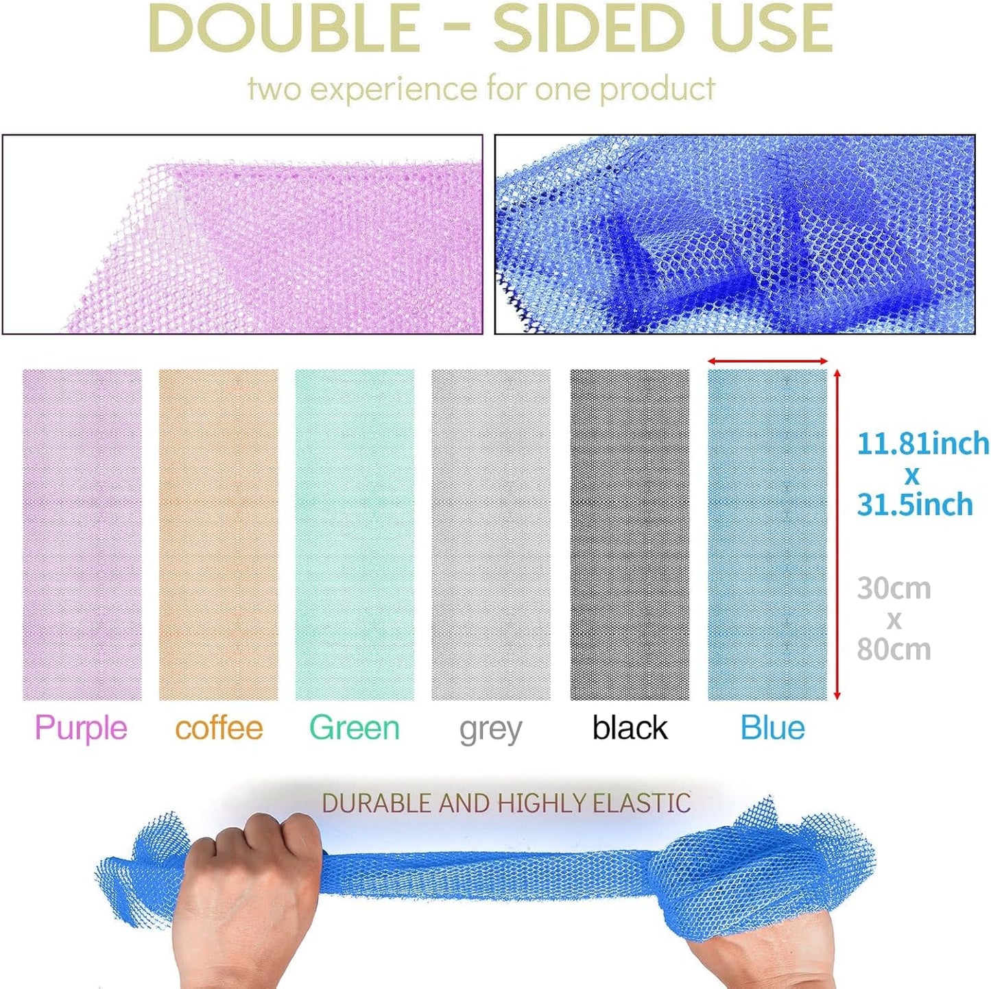 Exfoliating African Bath Sponge Set | 2-Piece Green Body Scrubber