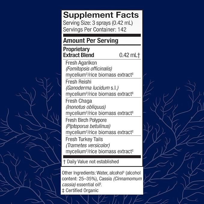 Host Defense MycoShield Throat Spray - Immune Health Support - Dietary Mushroom Supplement with Chaga, Reishi, Turkey Tail & More - On-The-Go Immune Support - Cinnamon Flavor, 2 fl oz (142 Servings)*