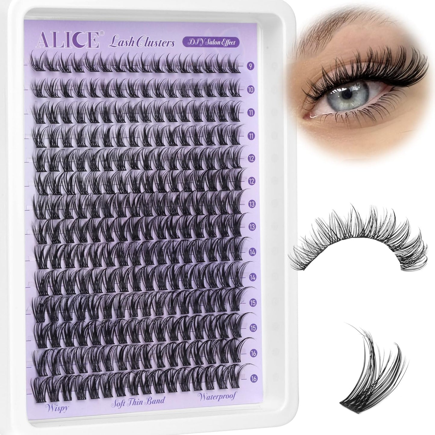 Natural Wispy Lash Extension Kit | 140pcs Clear Band Cluster Lashes for DIY