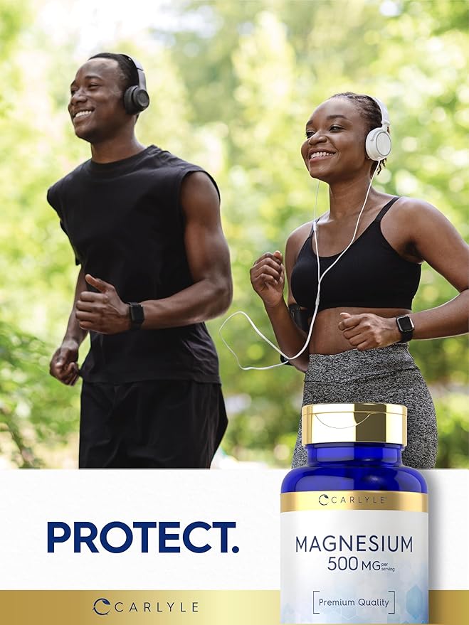Carlyle Magnesium 500mg | 300 Coated Caplets | Vegetarian, Non-GMO, and Gluten Free Supplement