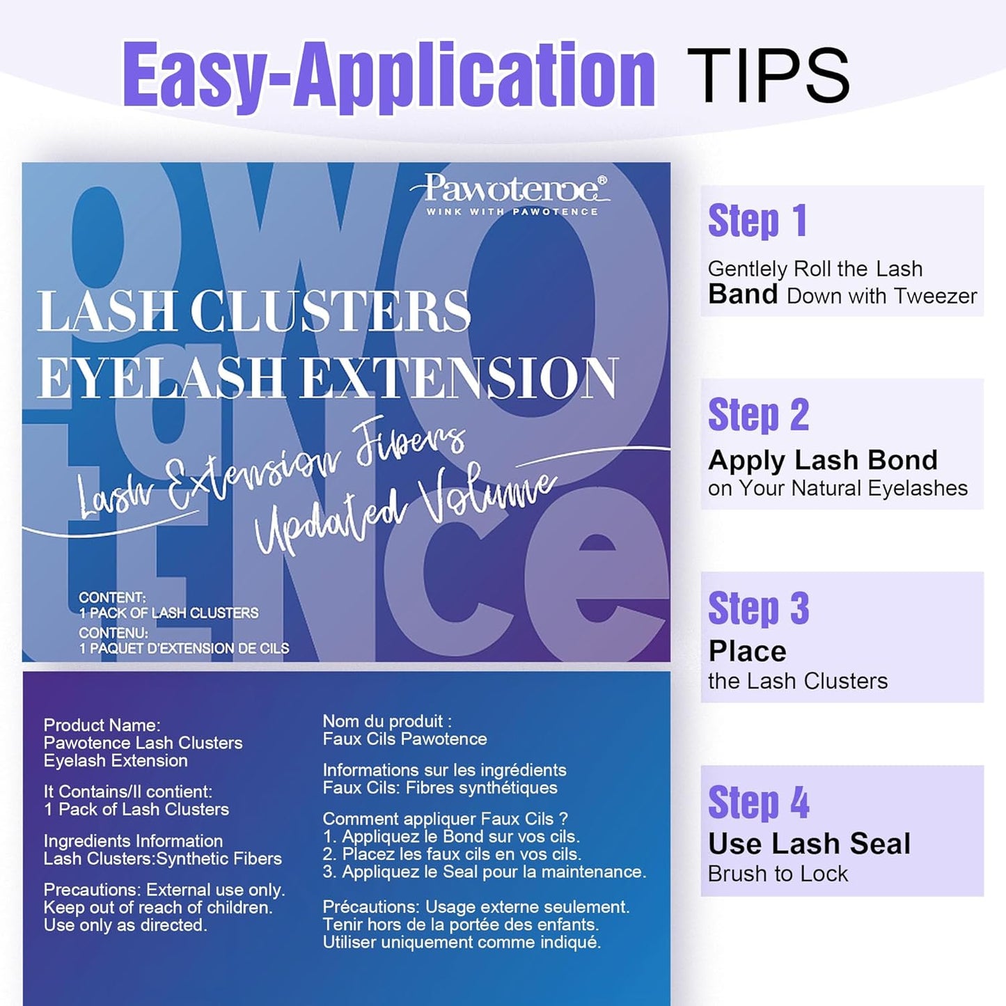 Pawotence 280pcs Lash Clusters | 40D & 50D Individual Eyelash Extensions 8-16mm