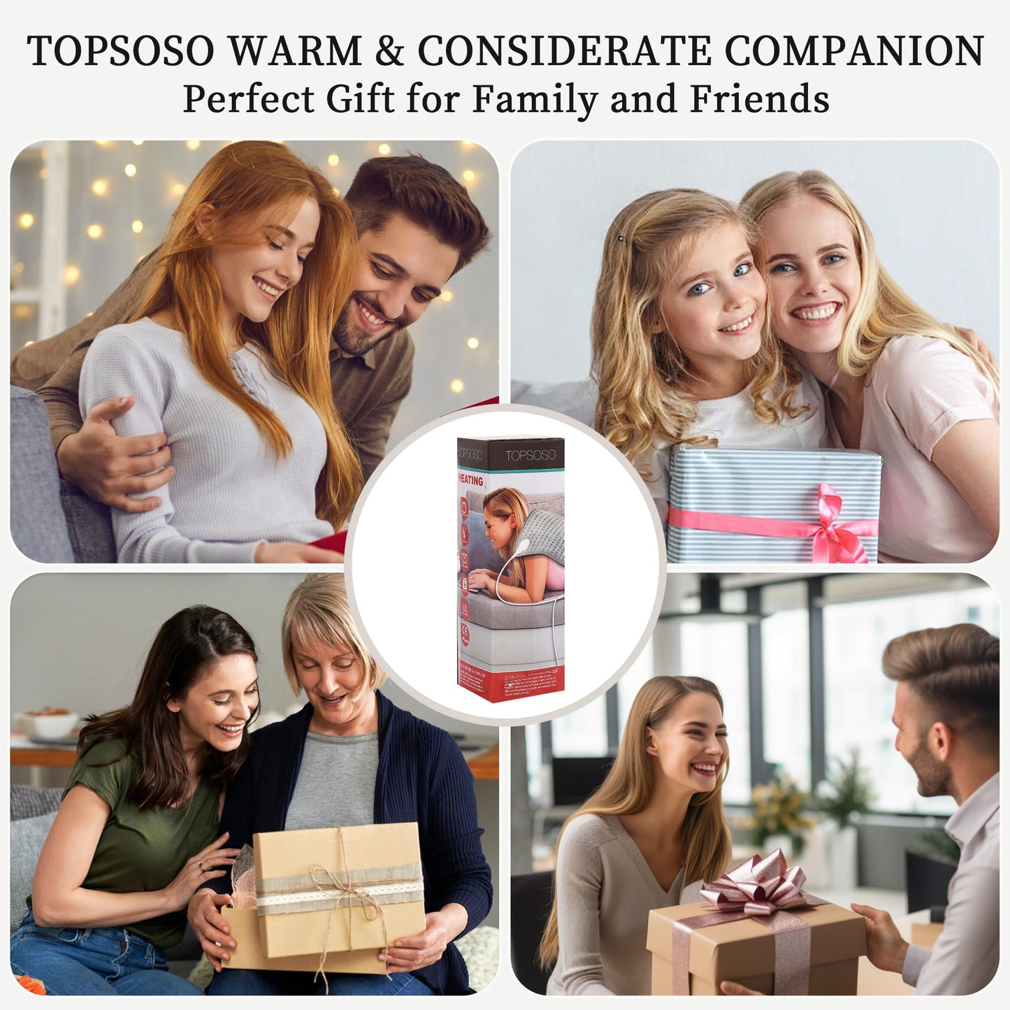 Large Heating Pad,TOPSOSO 20"x40" Extra Large Heating Pad for Back Pain Relief Electric Heating for Period Cramps Shoulders Pain Relief Moist/Dry Heat 10 Heat Setting Auto Shut Off Gift for Women Men