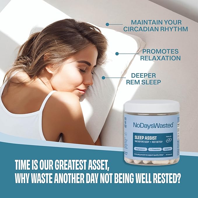 Magnesium Supplement - Magnesium Threonate, Chelated Magnesium Bisglycinate, L-Theanine & Apigenin - Rest Assist - Powerful Blend for Restful Nights - 120 Capsules