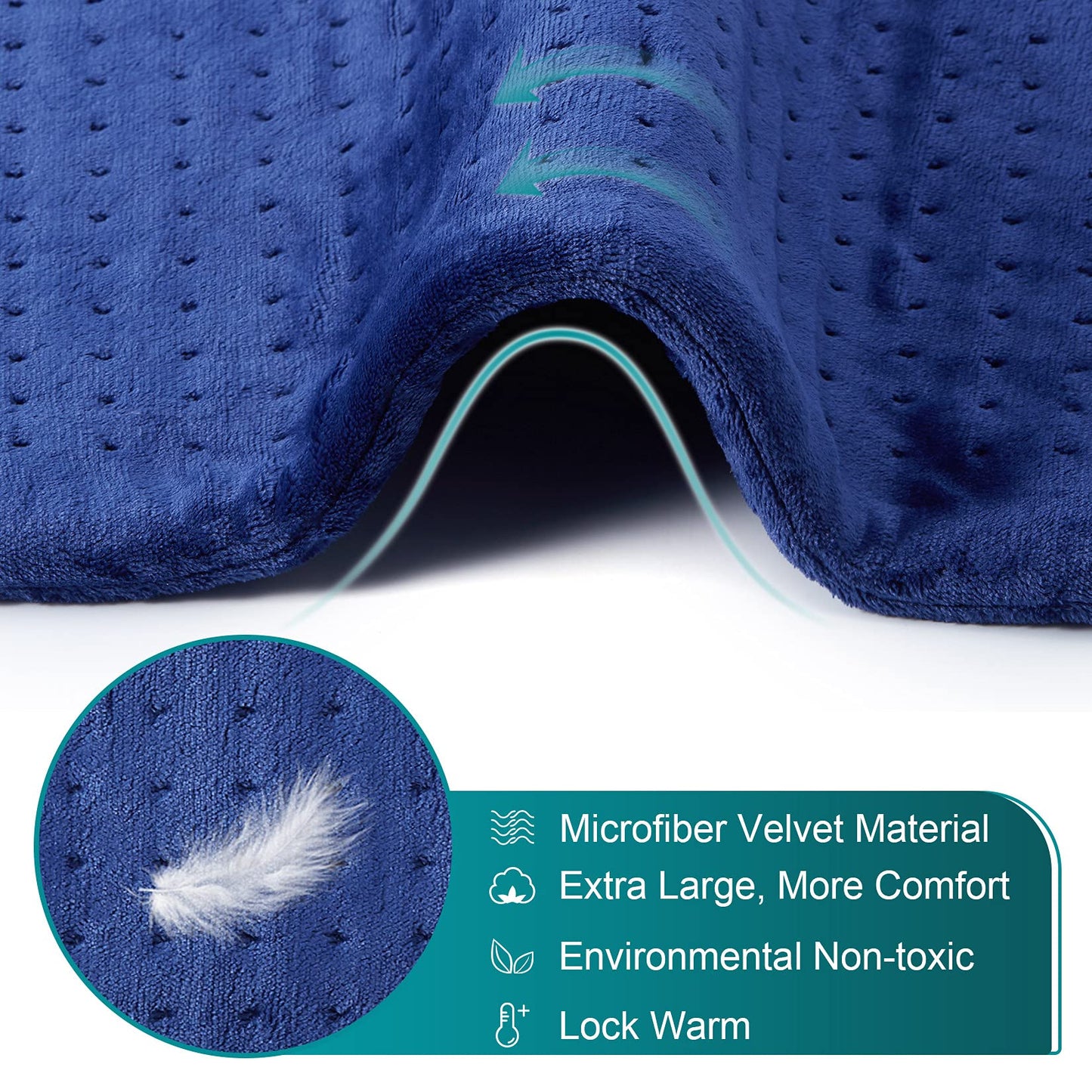 Heating Pad for Back Pain Relief, CAROMIO 33"x17" Extra Large Electric Heating Pads for Cramps Neck and Shoulders, Moist & Dry Heat Therapy,2H Auto Off,4 Temperature Settings,Machine Washable