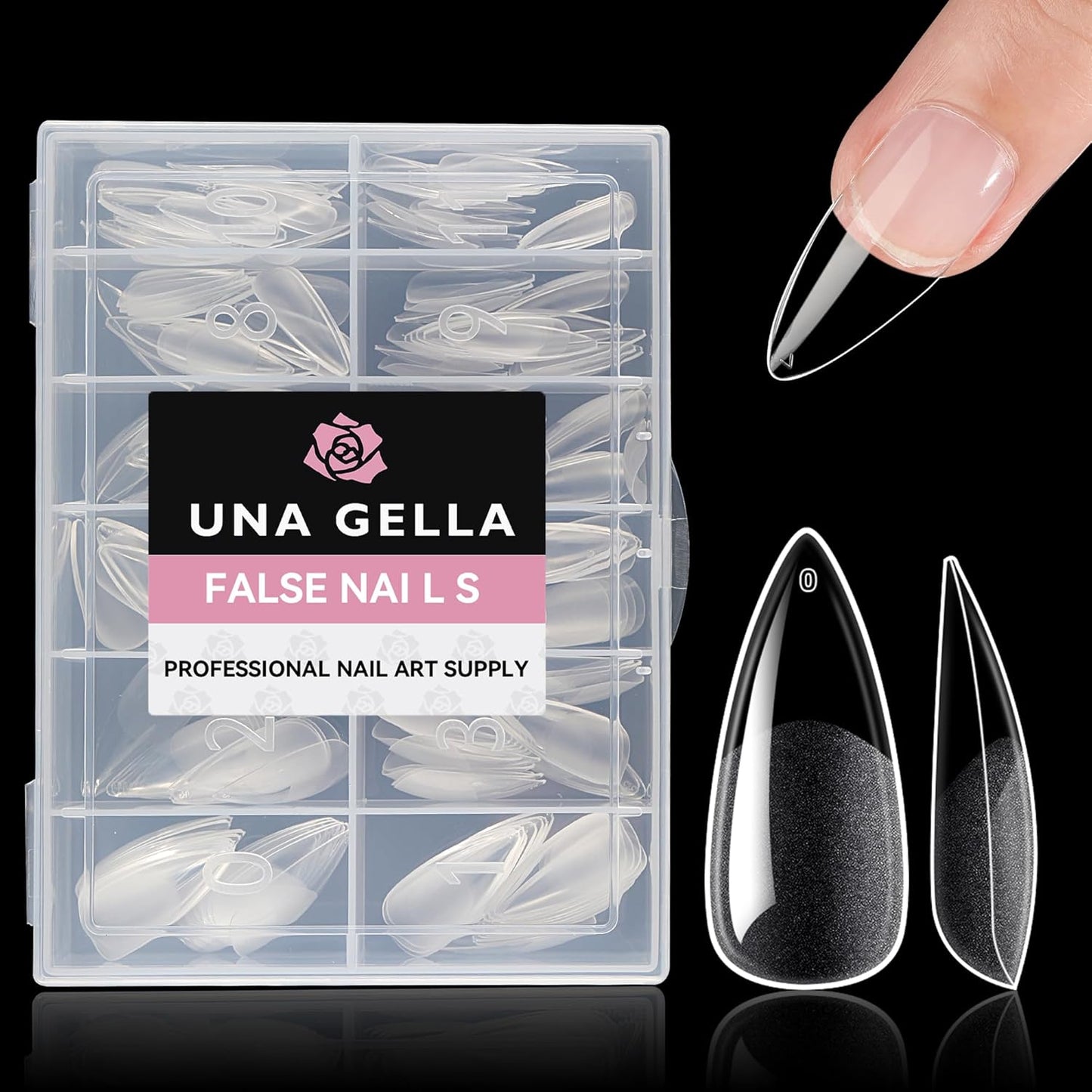 Almond Press-On Nails | 216 Pcs Full Cover Acrylic Tips | DIY Nail Extensions