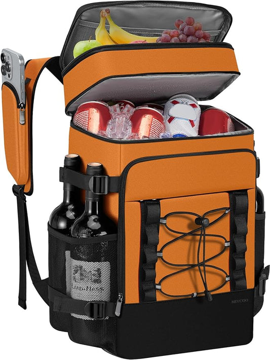MIYCOO Cooler Backpack - 40 Cans Insulated Backpack Cooler for Men & Women, Portable 2 Leak Proof Compartments Coolers Bag for Beach Travel Picnic Lunch Hiking BBQ Camping