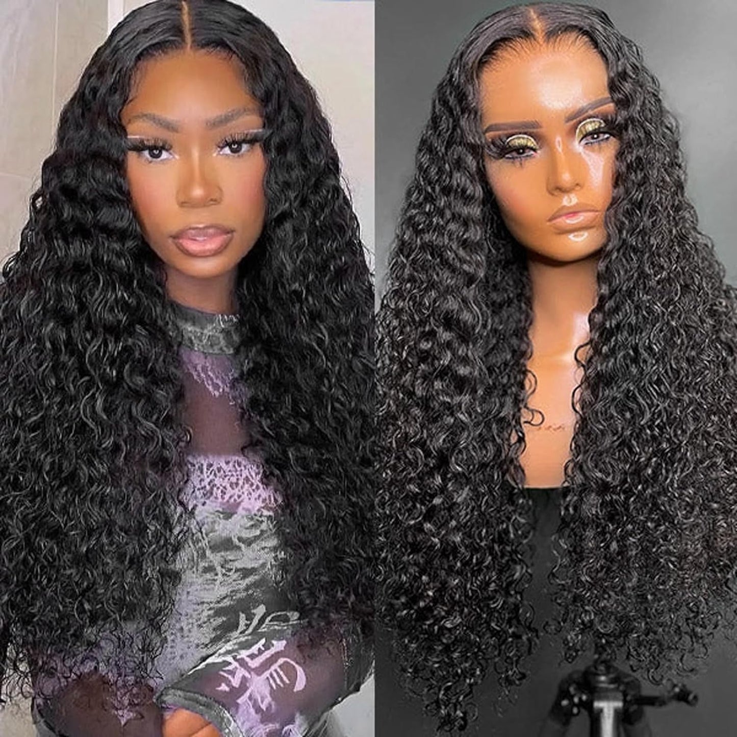 Super Idol Deep Wave Lace Front Wigs Human Hair 150% Density Pre Plucked 4X4 Lace Closure Brazilian Deep Wave Wigs For Black Wom